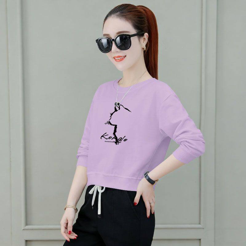 秋冬女装时尚纯棉长袖卫衣女韩版显瘦百搭设计感短款不加绒上衣女,女装/女士精品,卫衣/绒衫,淘宝优惠券,粉丝福利购,淘宝优惠卷