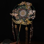 新娘团扇宋制绿色喜扇结婚团扇材料包手工出嫁手捧古风传统扇