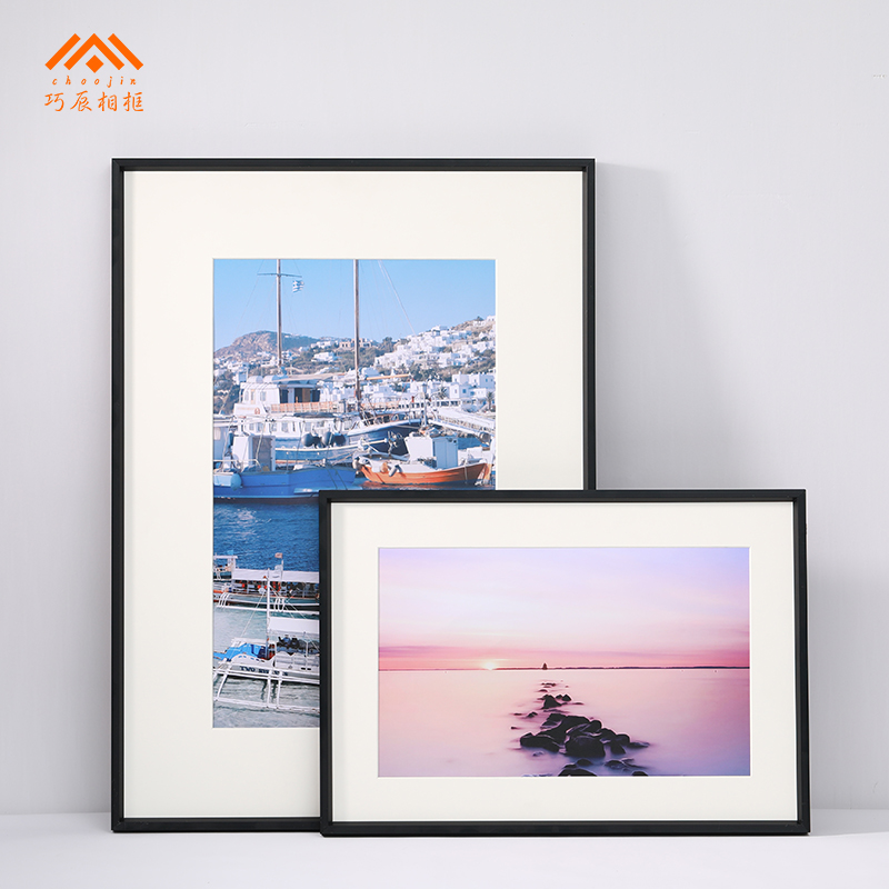 现代铝合金画框装裱相框挂墙外框k8开卡纸海报拼图框架订定制