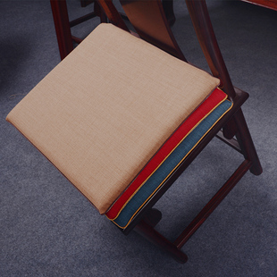 新坐垫红木沙发垫太师圈椅子官帽椅茶座椅垫四季棉麻家用垫子