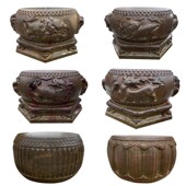 石雕柱墩石柱顶石石柱礅青石柱墩墩柱基石古建筑石墩底座柱墩底座