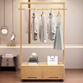 挂衣架落地卧室新衣架晾衣架端实木带抽屉衣帽架