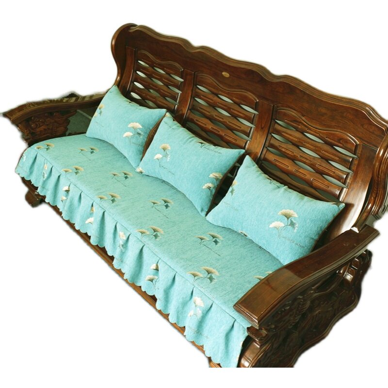 冬季实木沙发垫单三加厚长椅老式木头沙发坐垫防滑四季通用