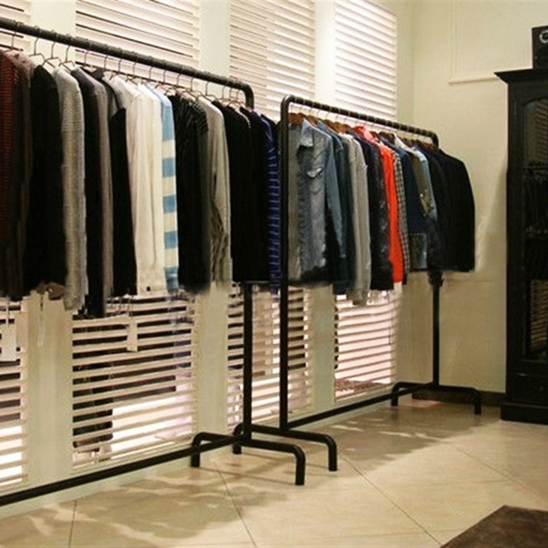 阳台晾衣杆落地单杆式固定晾衣架升降卧室内晾晒衣架折叠加厚