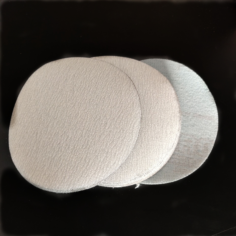 5寸白色拉绒片圆盘砂纸背绒片植绒砂纸打磨抛光mm干磨砂纸片