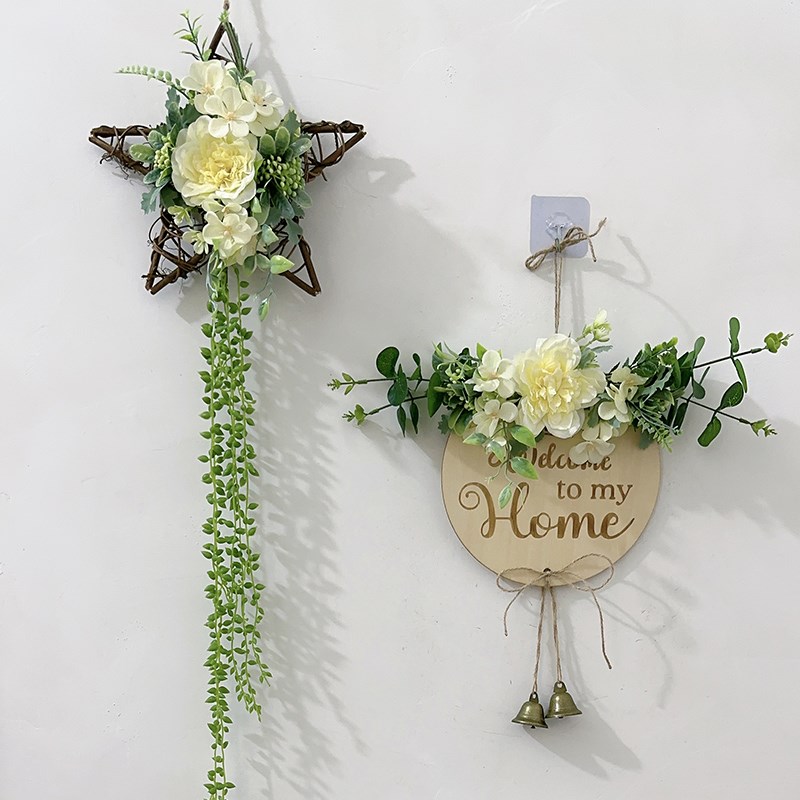 墙面装饰品花环挂饰店铺橱窗幼儿园客厅卧室阳台背景墙上绿植壁挂