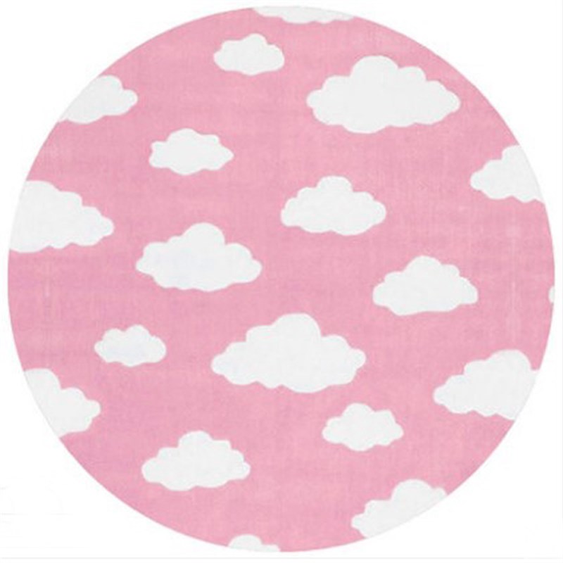 粉色女孩房卡通儿童早教幼儿园地毯客厅卧室书房电脑椅圆形地毯