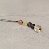 天然多宝水晶草莓晶黄水晶紫晶茶晶白水晶多宝短款 男女手挂绳挂件