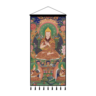 藏式唐卡挂画布j艺挂毯装饰画竖版壁画墙布玄关过道挂布背景布定