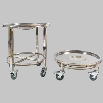 蒸笼不锈钢带子车包蒸笼架加厚蒸笼推车无声推车圆形商用刹车馒头