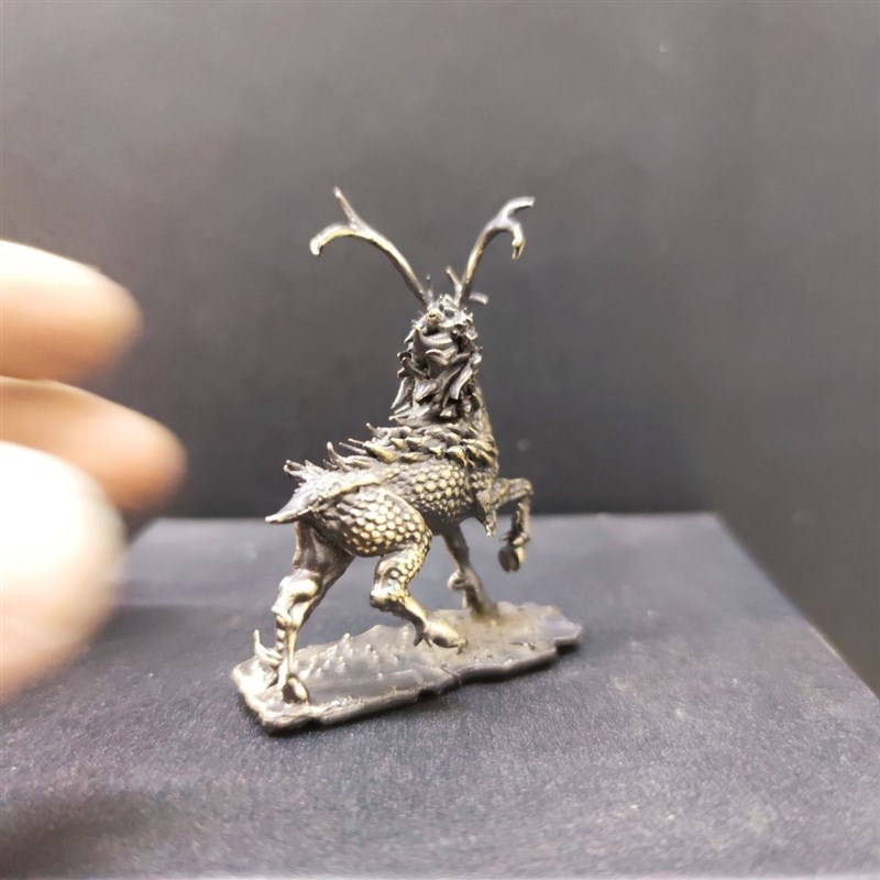 纯铜做旧风火麒麟神兽麒麟龙化身摆件工艺品手办模型车摆装饰玄关
