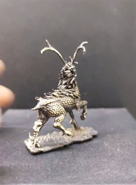 纯铜做旧风火麒麟神兽麒麟龙化身摆件工艺品手办模型车摆装饰玄关