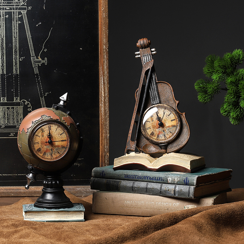 欧式复古摆件电视机客厅创意乐器摆设柜美式咖啡馆酒柜装饰品家居