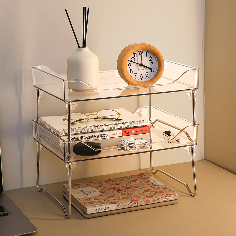 桌面置物架桌上书架书桌收纳多层台面分层架子学生宿舍化妆品办公