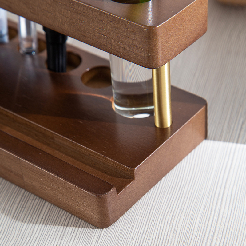 创意实木笔架笔插花器手机支架轻奢高级书房办公室桌面多功能笔筒