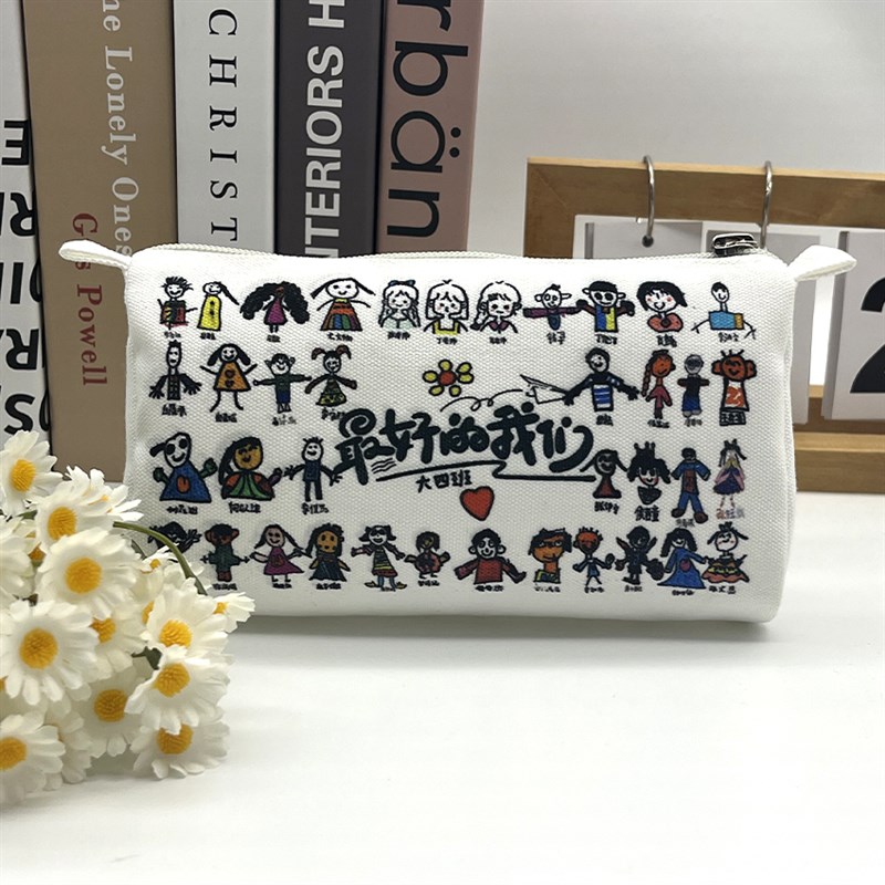 定制笔袋幼儿园毕业纪念可定做自话像印制简约学生大容量文具袋
