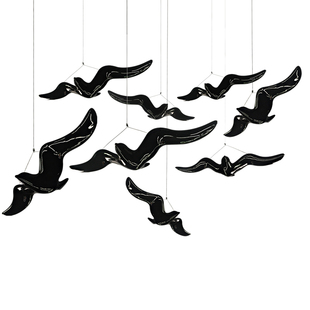 现代陶瓷小鸟海鸥吊饰创意酒店商场天板吊顶装 饰品空中挂饰