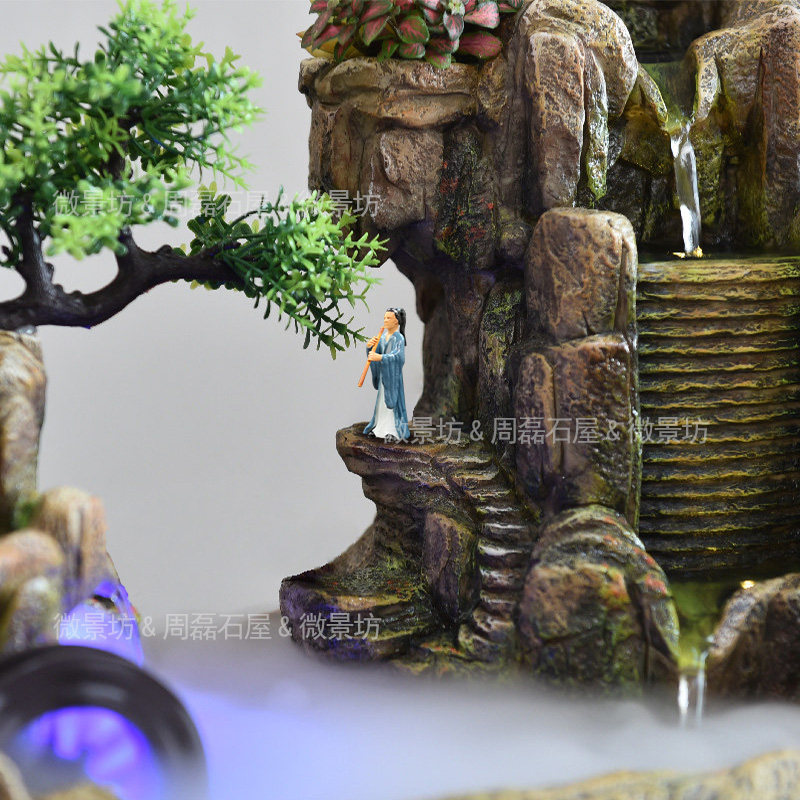 热卖精品树脂国风复古吹箫人物造景装饰奇石盆景假山沙盘置景,家居饰品,装饰摆件,淘宝优惠券,粉丝福利购,淘宝优惠卷