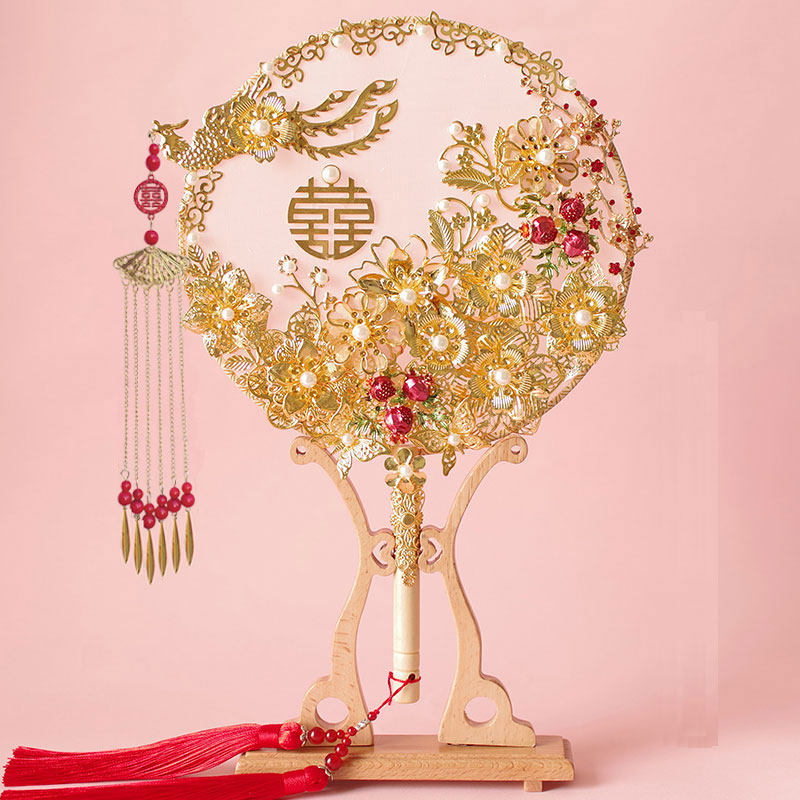 中式新娘团扇结婚礼古风喜扇子出嫁秀禾服伴娘手工di材料包成品,家居饰品,工艺扇/团扇/喜扇/折扇,淘宝优惠券,粉丝福利购,淘宝优惠卷