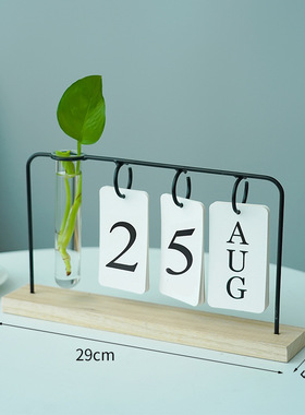 现代风装饰日历民宿酒店家居软装饰品玄关带灯摆设