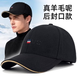 奢侈高端品牌帽子男秋冬新款大头围棒球帽男士百搭硬顶中年鸭舌帽
