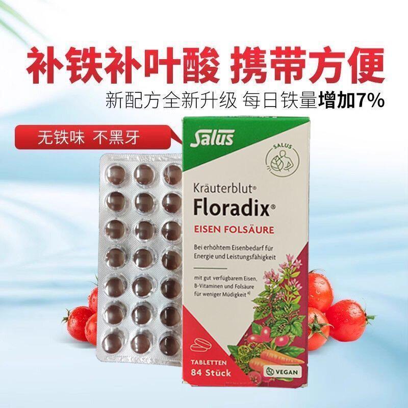 德国Floradix红版铁元片剂84粒