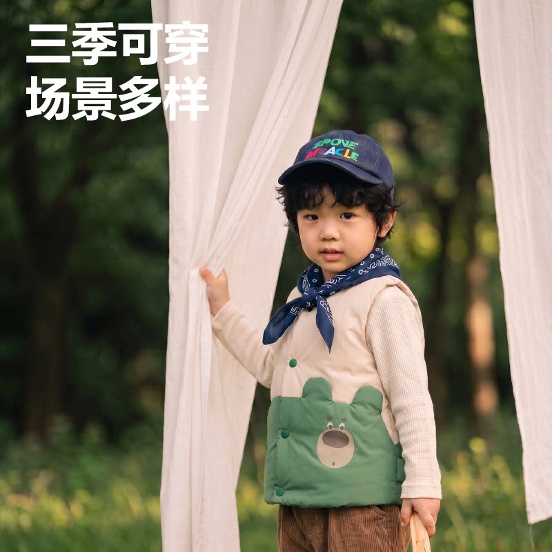 抱衣抱儿童羽绒马甲男童轻量保暖羽绒服女童卡通羽绒内胆背心坎肩
