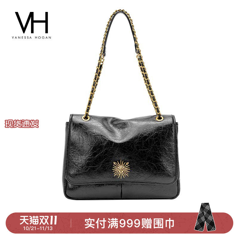 VH女包复古邮差包太阳神单肩包
