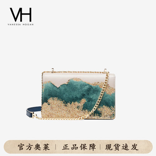 VH女包深海方包新中式国风配旗袍小方包链条斜挎小包包真皮单肩包