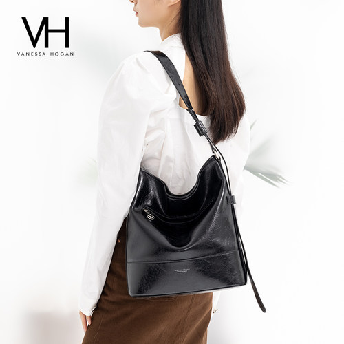 VH可可水桶包大容量通勤单肩包