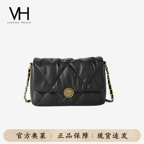 VH女包链条斜跨包柔软牛皮单肩包