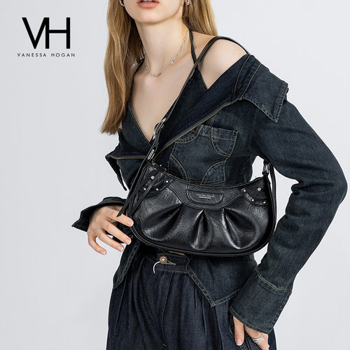 VH女包钉钉机车包酷飒单肩斜挎包