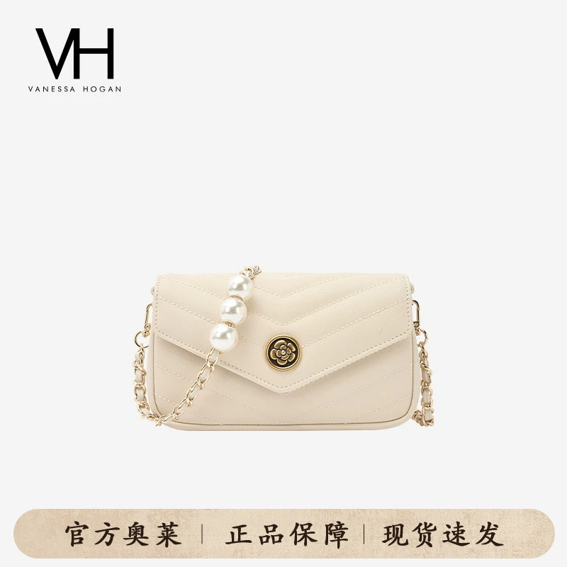 【送礼推荐】VH女包雅然信封包春夏真牛皮链条斜挎小包腋下单肩包图片