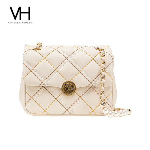 VH女包彩虹菱格包单肩包珍珠链条