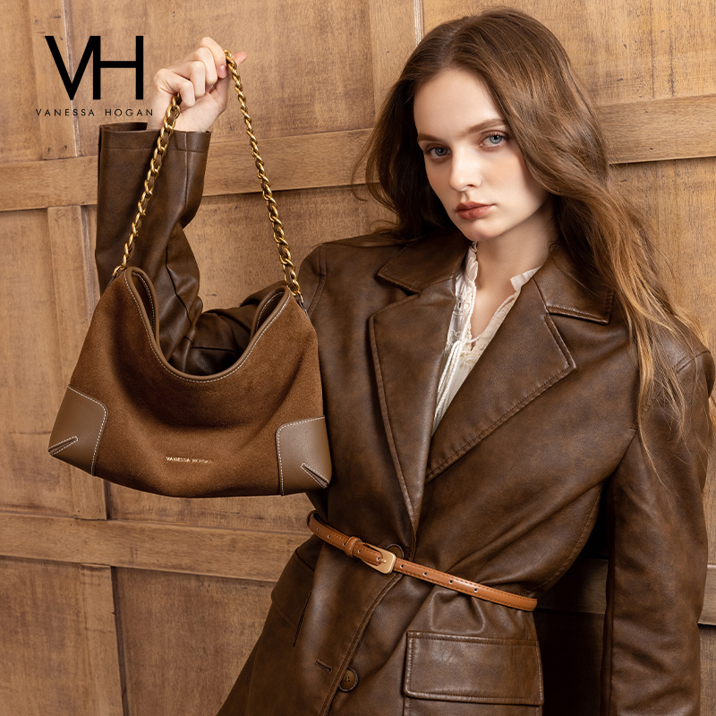 VH女包反绒托特包美拉德风单肩包