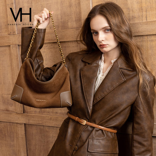 VH女包反绒托特包美拉德风单肩包
