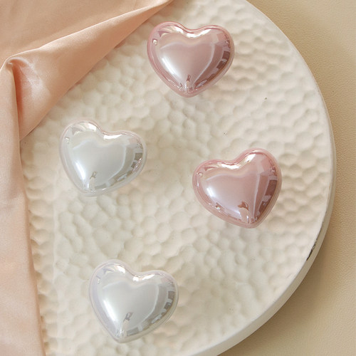 新款珍珠爱心拉手时尚奶油风端整体柜子抽屉白色门把手