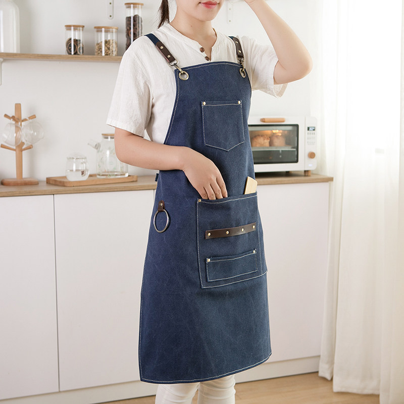 高端咖啡师围裙定制印字女中奶茶美甲工作服黑色帆布牛仔男士,家庭/个人清洁工具,围裙,淘宝优惠券,粉丝福利购,淘宝优惠卷