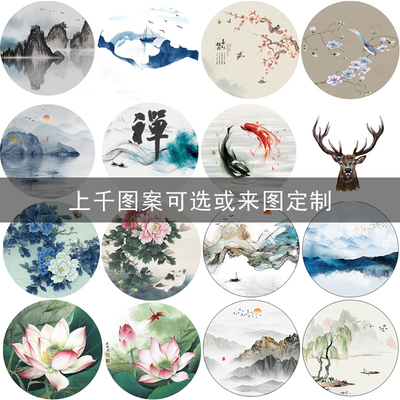 丝绸纱布丝绢画乔其纱 面半设计实木复古屏风