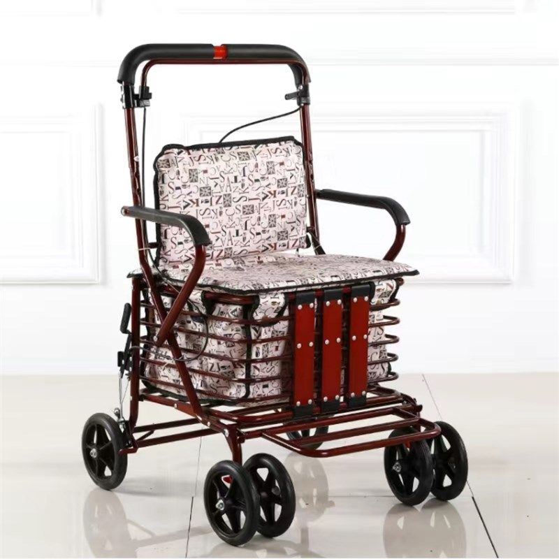老年代步车购物车座椅坐四轮买菜小拉车助步老手推车
