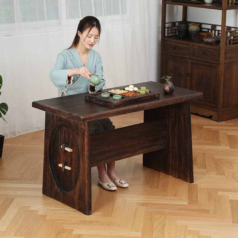 新全实木书桌书架一体桌小户型电脑学习卧室长条桌子