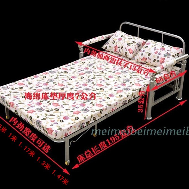 多功能折叠推拉实木沙发床1米1.2米单人人小户型布艺沙发床