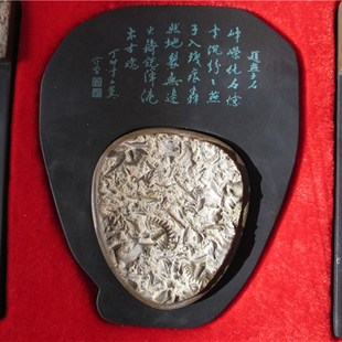 精品燕子石化石砚台笔筒镇尺摆件文房四宝学生收藏工艺品礼品