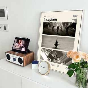 星际穿越装饰画客厅墙画盗梦空间奥本海默蝙蝠侠黑白电影海报挂画