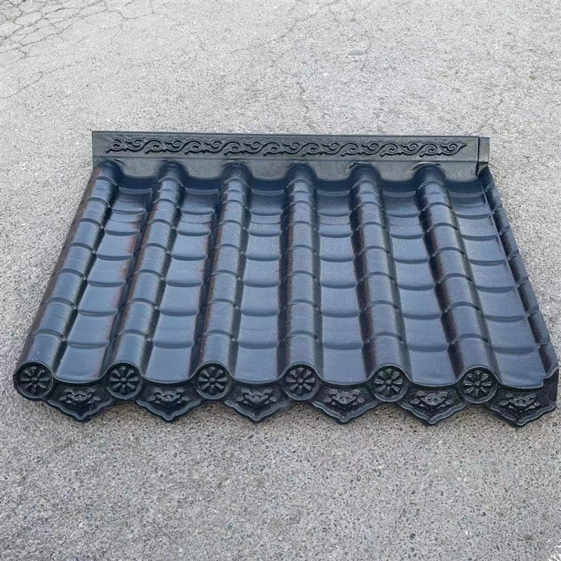 合成树脂仿古一体瓦屋檐房檐门头大门装饰雨棚装饰瓦片工厂