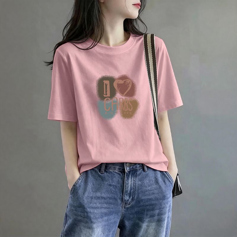 夏季纯棉短袖大码显瘦T恤女