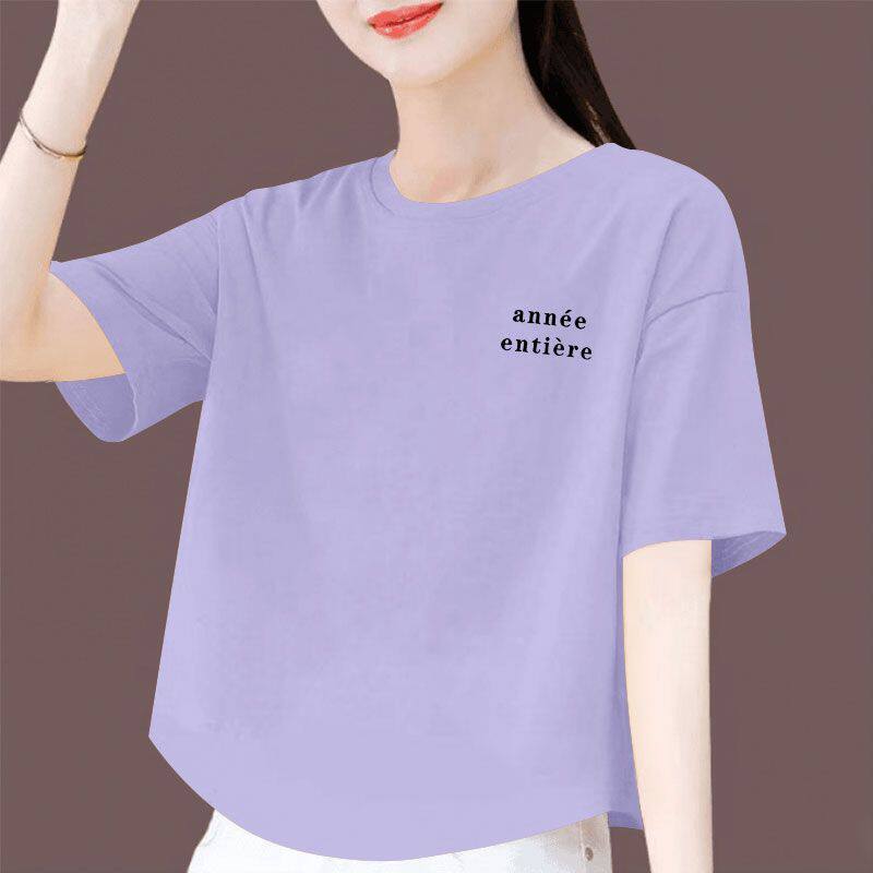 休闲纯棉短袖新款体恤衫女夏季