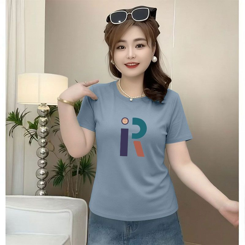 夏季纯棉短袖大码女T恤宽松显瘦