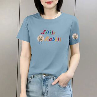 设计感遮肉百搭宽松体恤上衣ins 纯棉短袖 潮流T恤女新款 夏季 韩版