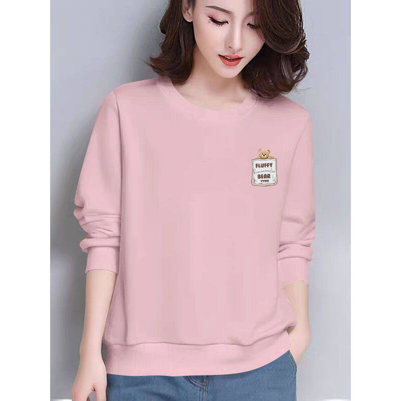 纯棉长袖卫衣女时尚秋冬新款遮肉减龄宽松印花大码显瘦上衣ins